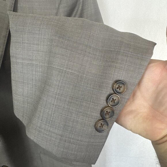 Brooks Brothers 346 Madison Fit Men 44 Brown Glen Plaid Wool Blazer Jacket - Picture 2 of 10